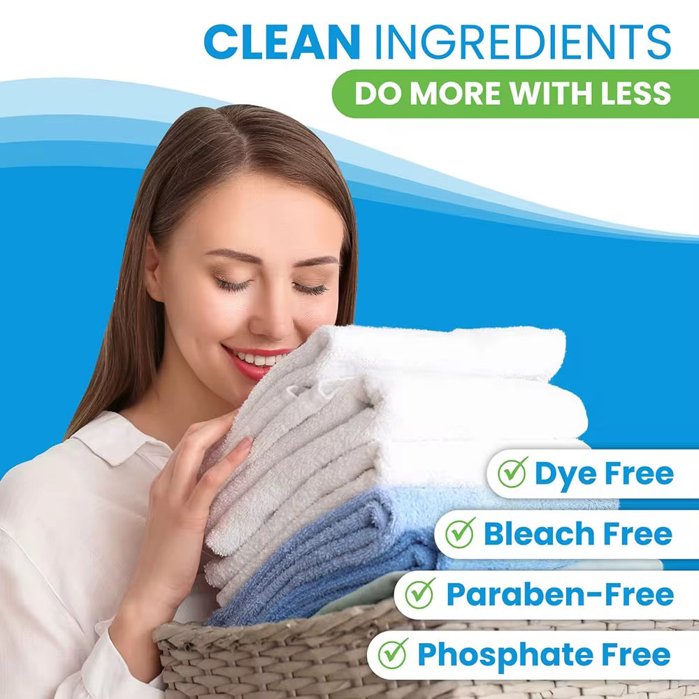 Ultra-concentrated detergent sheets that dissolve instantly _ tough on stains and odors, gentle on skin, and kind to the planet